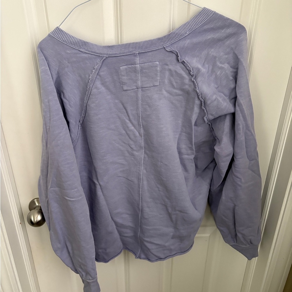 Anthropologie Pilcro Reworked Popover Sweater Lavender Women’s Medium Cotton - Picture 8 of 9